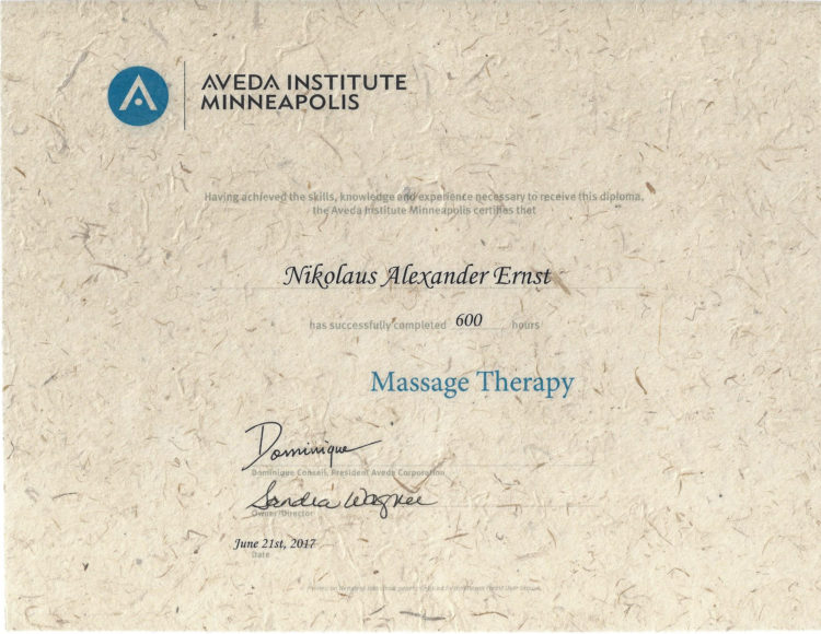 Aveda Institute Massage Therapy Diploma